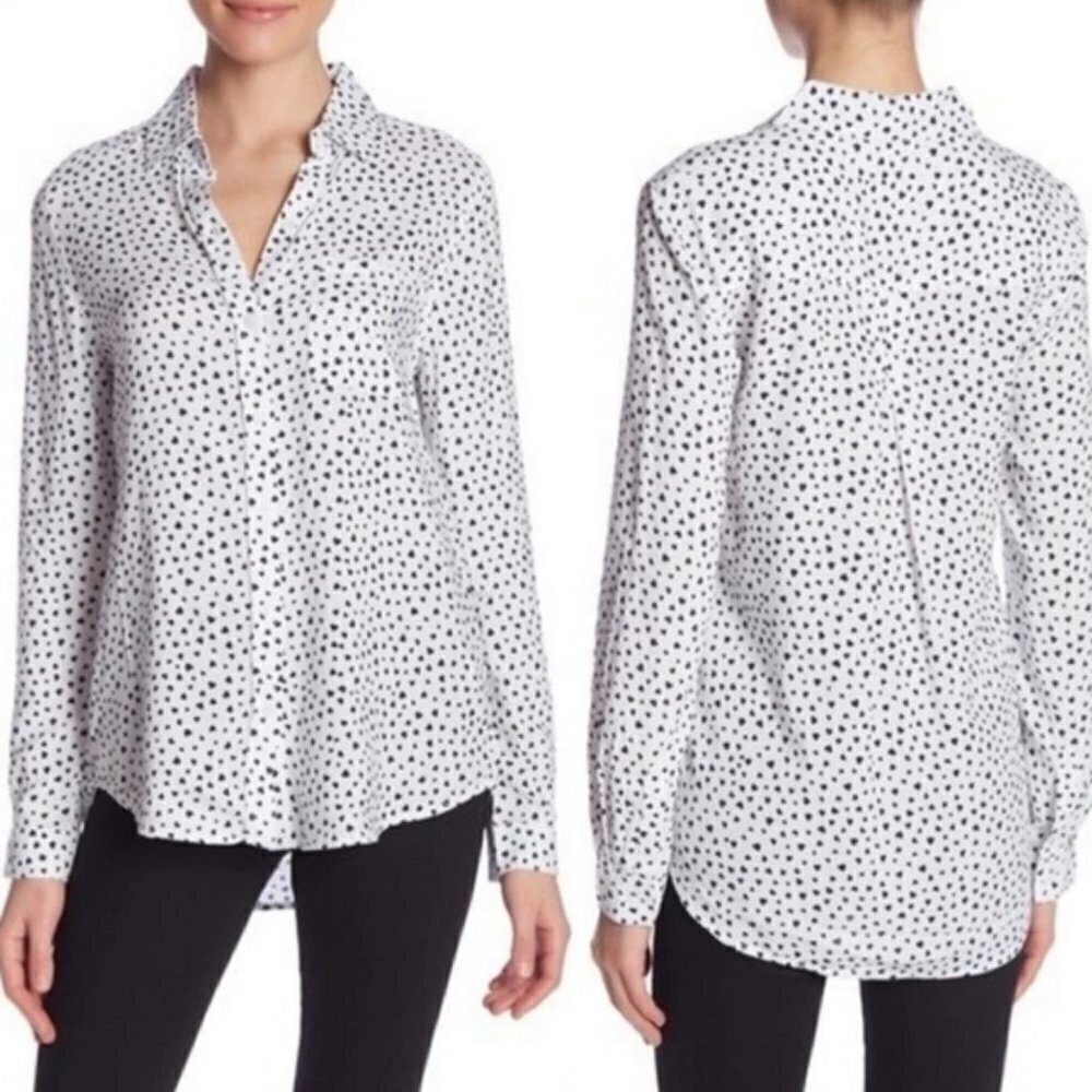 BLL Heart Star Print Alana Button Down Top